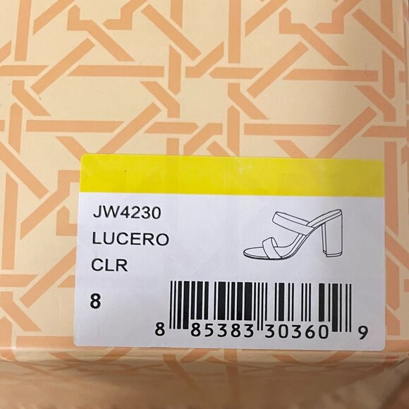 BADGLEY MISCHKA JEWEL Lucero Block Heel Slide Sandals in Clear Size 8 New in Box - Picture 8 of 9